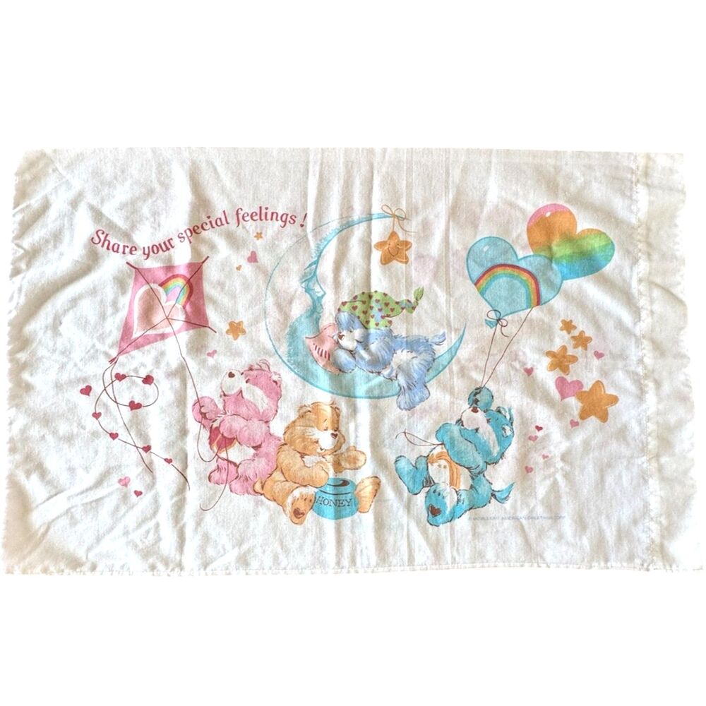 SOLD Care Bears Two-Sided Vintage Standard Size Pillow Case Poly/Cotton Blend